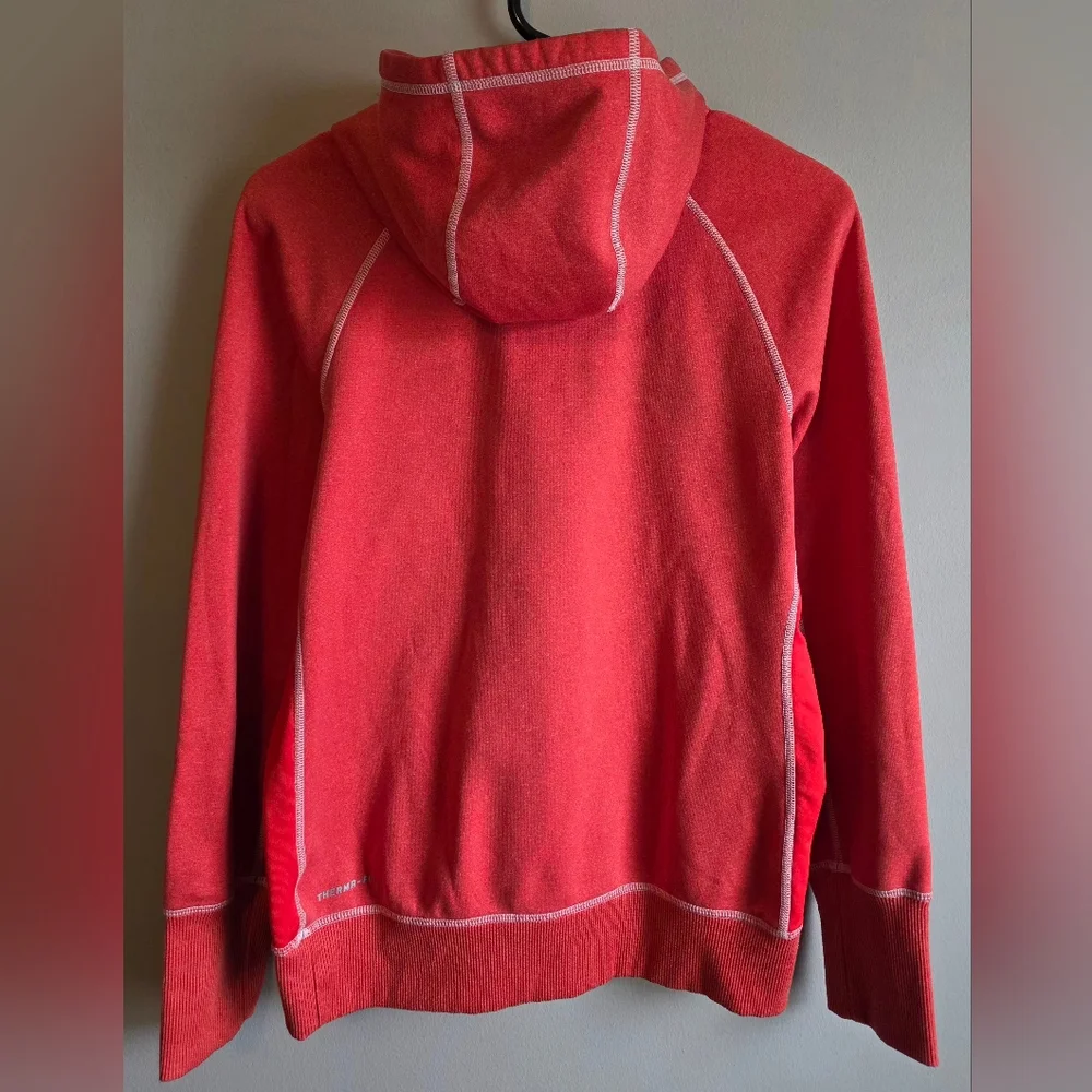 Nike Therma-Fit Women’s Coral Orange Hoodie Pullover Sweatshirt, Size Medium - Picture 2 of 4